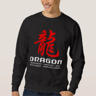 Sweatshirt T-shirt chinois de noir de dragon d'astrologie