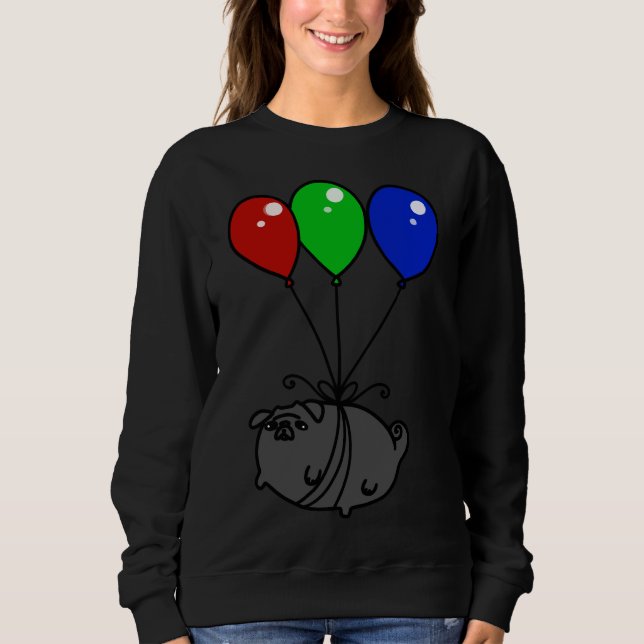 Sweatshirt T-shirt classique Carlin noir à ballon 651 (Devant)