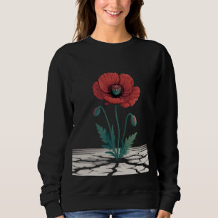 Sweatshirt T-Shirt Coquelicot de Remembrance Rouge en Croissa