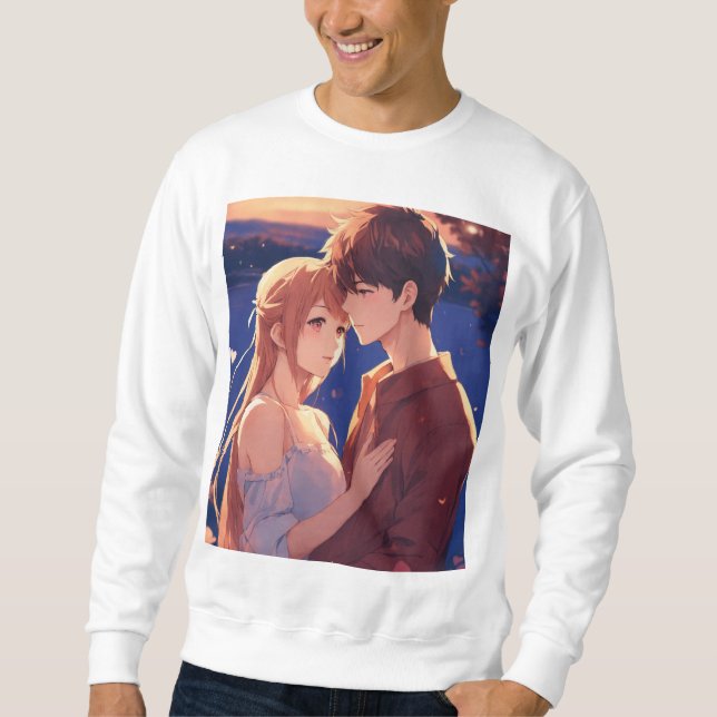 Sweatshirt T-shirt de base pour homme imprimé Couple (Devant)