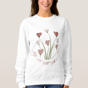 Sweatshirt T-Shirt De Design Coeur Floral Mignonne Et Simple