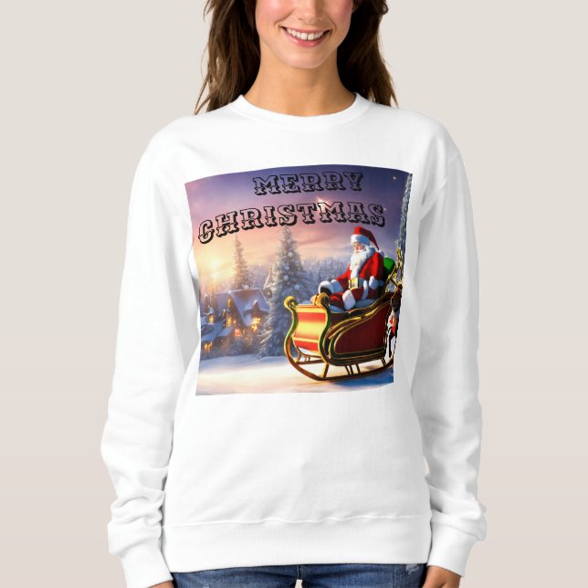 Sweatshirt T-shirt de Noël du Père Noël (Devant)