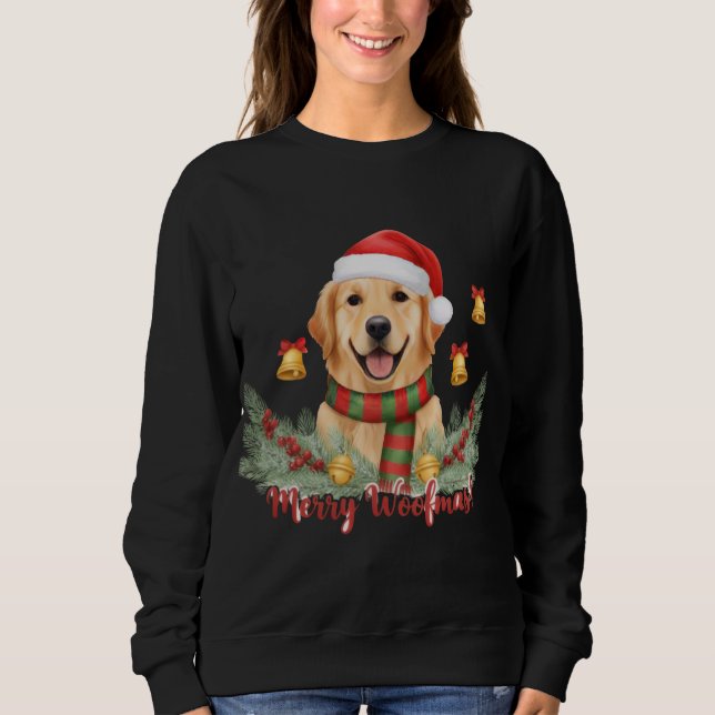 Sweatshirt T-shirt de Noël pour chien Merry Christmas Dog Swe (Devant)