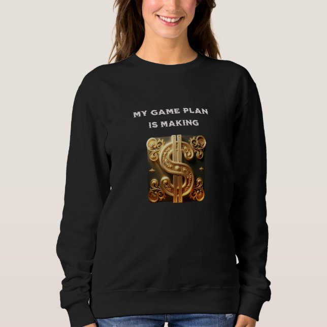 Sweatshirt T-shirt du plan de jeu d'argent (Devant)
