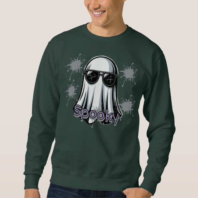 Sweatshirt T-shirt Éffrayant cool Ghost (Devant)