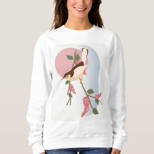 Sweatshirt T-shirt femme design d'oiseaux - Inspiré par la na (Devant)