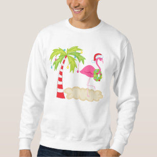 Sweatshirt T-shirt Flamant rose Tropical Christmas Tree