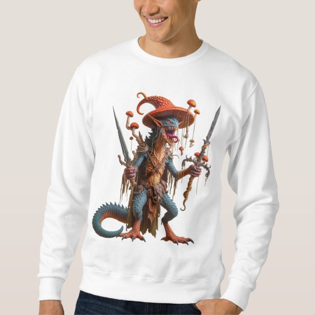Sweatshirt T-shirt homme-garçon avec imprimé monstre/elfe (Devant)