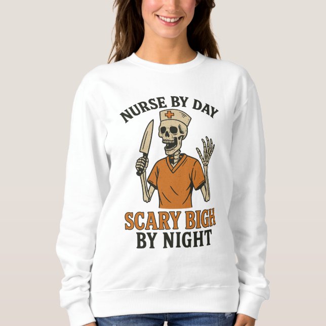 Sweatshirt T-shirt Infirmière Halloween Fun (Devant)