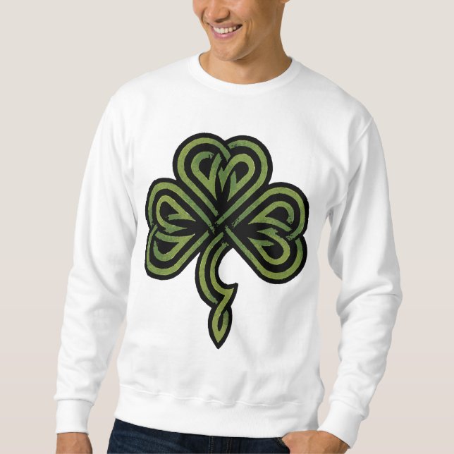 Sweatshirt T-shirt irlandais de shamrock (Devant)