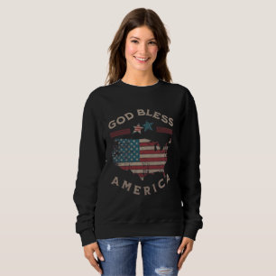 Sweatshirt T-shirt Patriot "God Bless America" pour femmes -