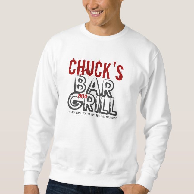 Sweatshirt T-shirt personnalisé de barre et de gril (Devant)