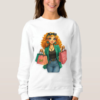 Sweatshirt T-Shirt Rosie Max Cartoon Girl – Jolie Orange Bouc