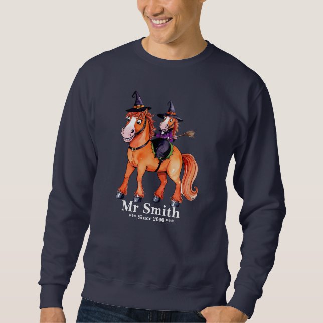Sweatshirt T-Shirt Tri-Blend Couple Cheval Amusant (Devant)