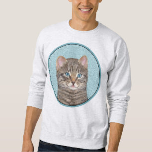 Sweatshirt Tabby Gris Peinture Chat - Cute Original Art Chat