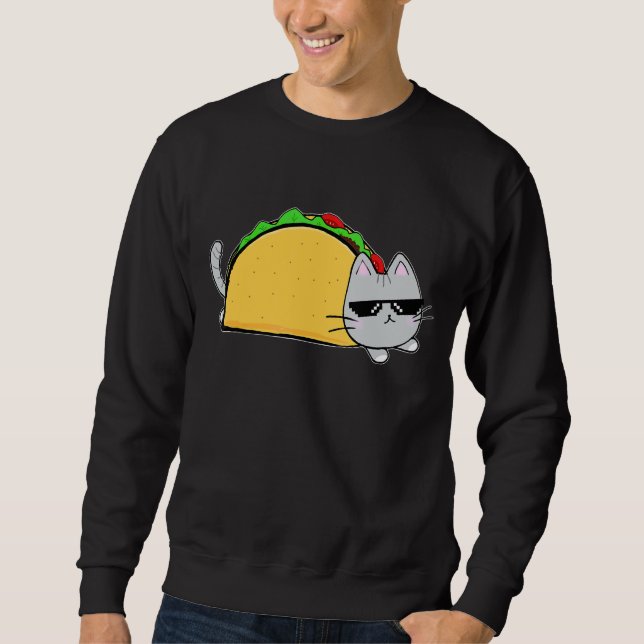 Sweatshirt Taco Chat Cuisine mexicaine Hommes Femme Enfants J (Devant)