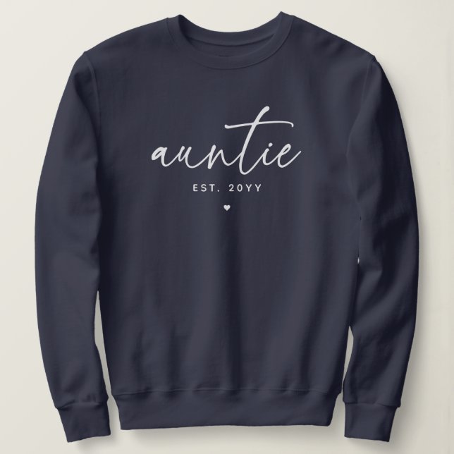 Sweatshirt Tante Elégante Typographie Nouvelle Tante (Design devant)