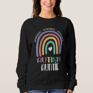 Sweatshirt Tante fière pastel bohème arc-en-ciel Famille auti