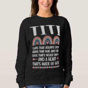 Sweatshirt Tante Titi Un Coeur D'Or Rainbow Auntie Appréciat
