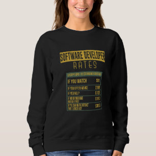 Sweatshirt Tarifs de développeur de logiciels Profession Carr