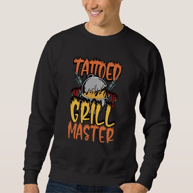 Sweatshirt Tattoed Grill Master Smoker Grill Barbecue Meat Gr (Devant)