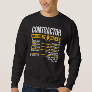 Sweatshirt Taux horaire de l'entrepreneur des hommes taux de 
