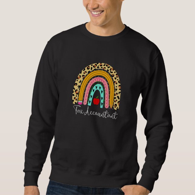 Sweatshirt Tax Accountant Leopard Rainbow Accounting Back To  (Devant)