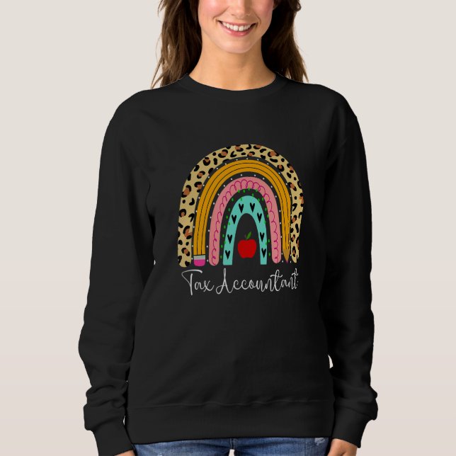 Sweatshirt Tax Accountant Leopard Rainbow Accounting Back To  (Devant)