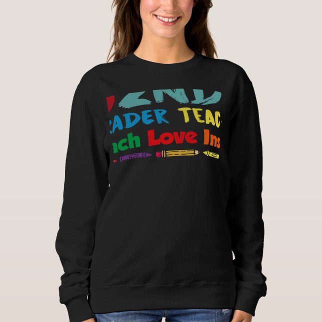 Sweatshirt Teach Love Inspire Valentines Day 2nd Grade Teache (Devant)