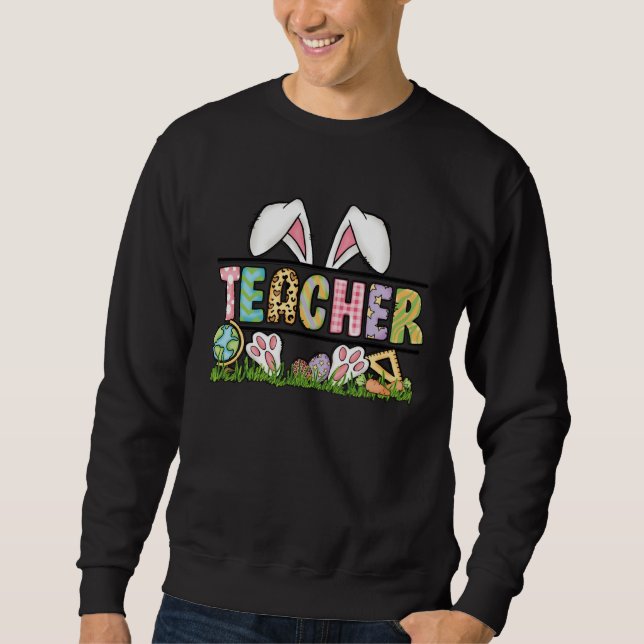 Sweatshirt Teacher Easter Day 2023 One Hoppy Teacher Bunny Ea (Devant)