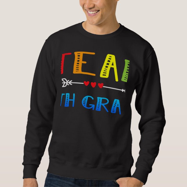 Sweatshirt team 7th grade heart back to school teacher cute a (Devant)