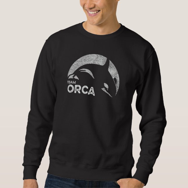 Sweatshirt Team Orca Killer Whale Distressed Design (Devant)