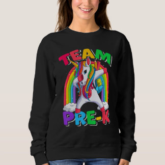 Sweatshirt Team Pre k Dabbing Unicorn Back to School Kids Gir