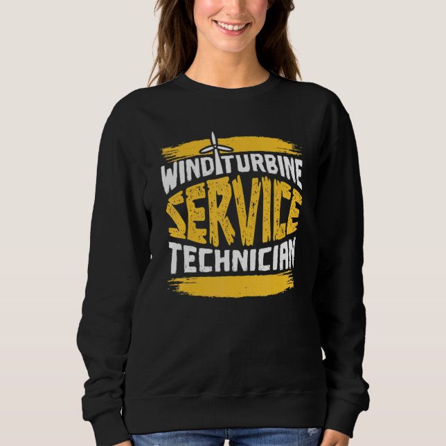Sweatshirt Technicien de service de turbines d'énergie éolien (Devant)