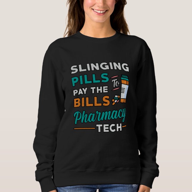 Sweatshirt Technicien en pharmacie pilules de collage pharmac (Devant)