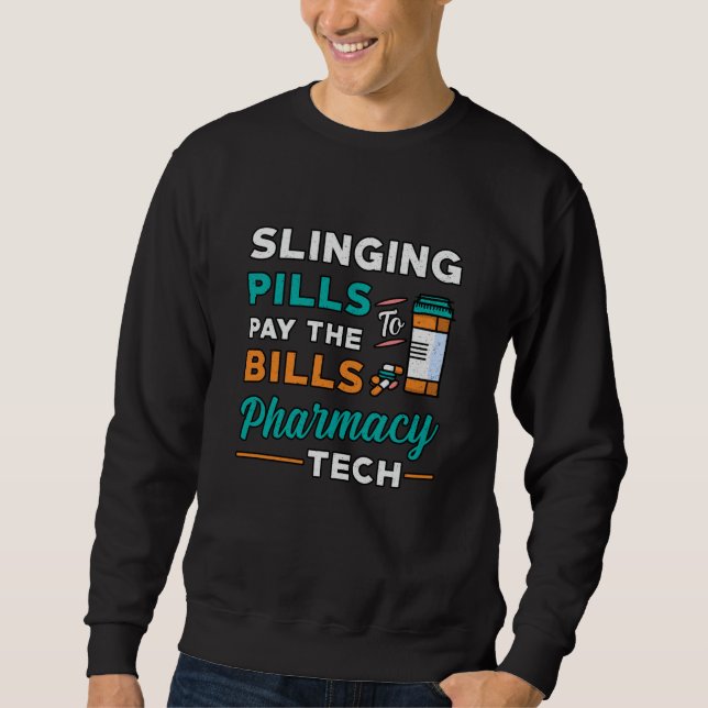 Sweatshirt Technicien en pharmacie pilules de collage pharmac (Devant)