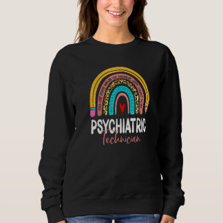 Sweatshirt Technicien en psychiatrie Leopard Rainbow Healthca