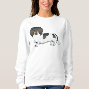 Sweatshirt Teckel à poil long piebalde noir et feu