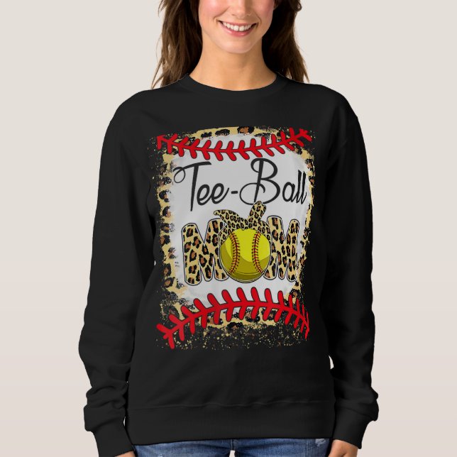 Sweatshirt Tee Ball Maman Softball Leopard Bleached Mère Da (Devant)
