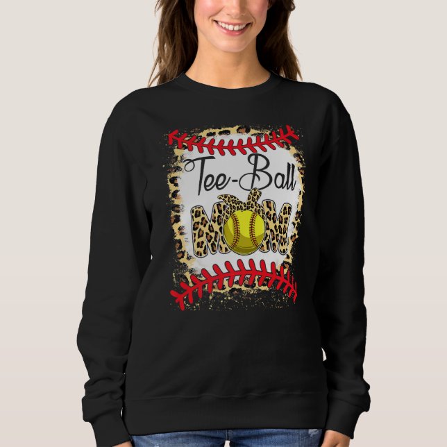 Sweatshirt Tee Ball Maman Softball Leopard Bleached Mère Da (Devant)