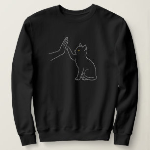 Sweatshirt Tee Chat Patte Haute Cinq Ligne Art Amoureux Anima