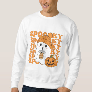Sweatshirt Tee Halloween Boisson Citrouille Fantôme Effrayant