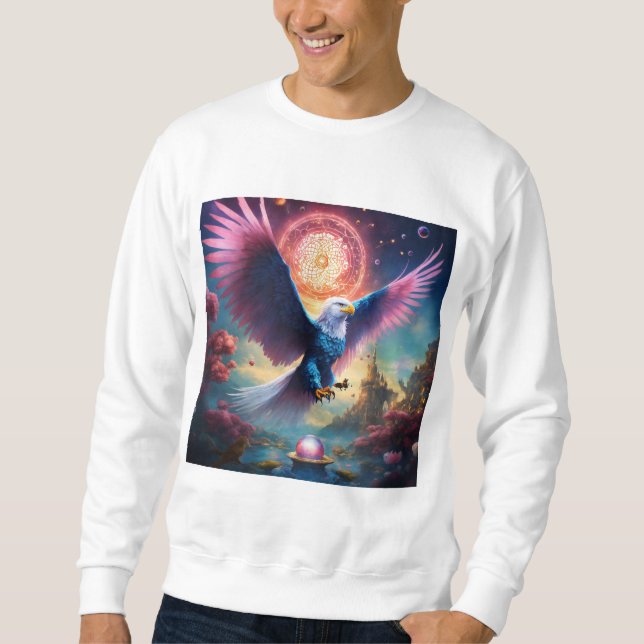 Sweatshirt Tee - shirt Majestic Soar Crystal Eagle Spirit (Devant)
