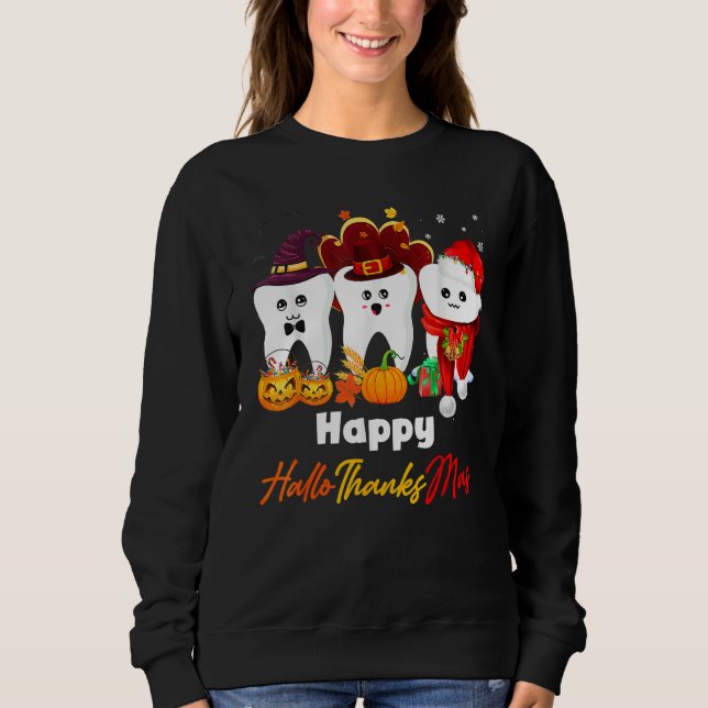 Sweatshirt Teeth HalloThanksMas Pumpkin Dental (Devant)