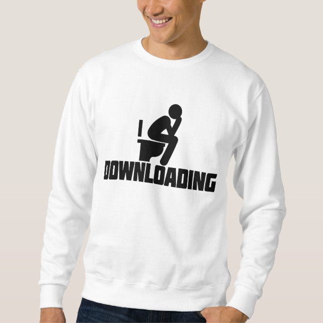 Sweatshirt Téléchargement - Drôle Toilette Pooping (Devant)