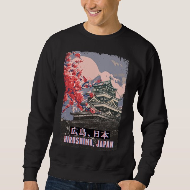 Sweatshirt Temple japonais Hiroshima Anime Cherry Blossom (Devant)
