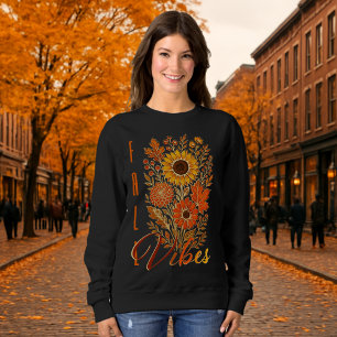 Sweatshirt Tendance Florale d'Automne - Typographie Moderne e