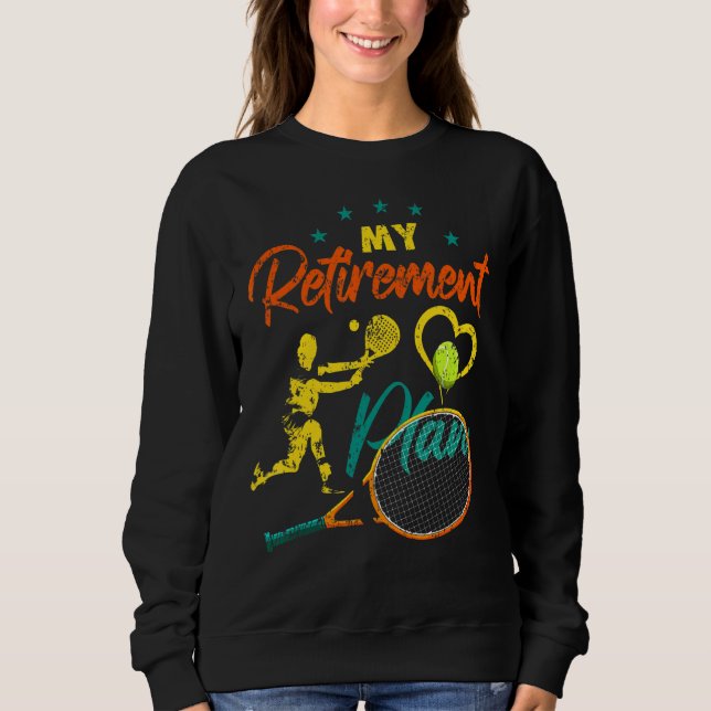 Sweatshirt Tennis Retraite Plan Pour Tennis Retraité Papa (Devant)