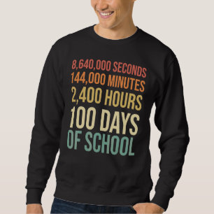 Sweatshirt Tenue d'enseignant 100 jours d'école 80s Rétro Vin