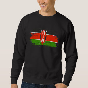 Sweatshirt Tenue Kenya Symbole du drapeau kenyan J'aime K